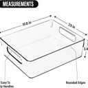 Clear Plastic Storage Bins, Pantry Organizers and Storage, Kitchen Organization and Storage Containers Bins for Organizing, Fridge, Freezer, Bathroom, Pantries, Medicine Cabinet Organizer Bin