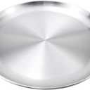 Antrader Silver Stainless Steel Tray,Round Serving Tray for Coffee Table Living Room,Bathroom