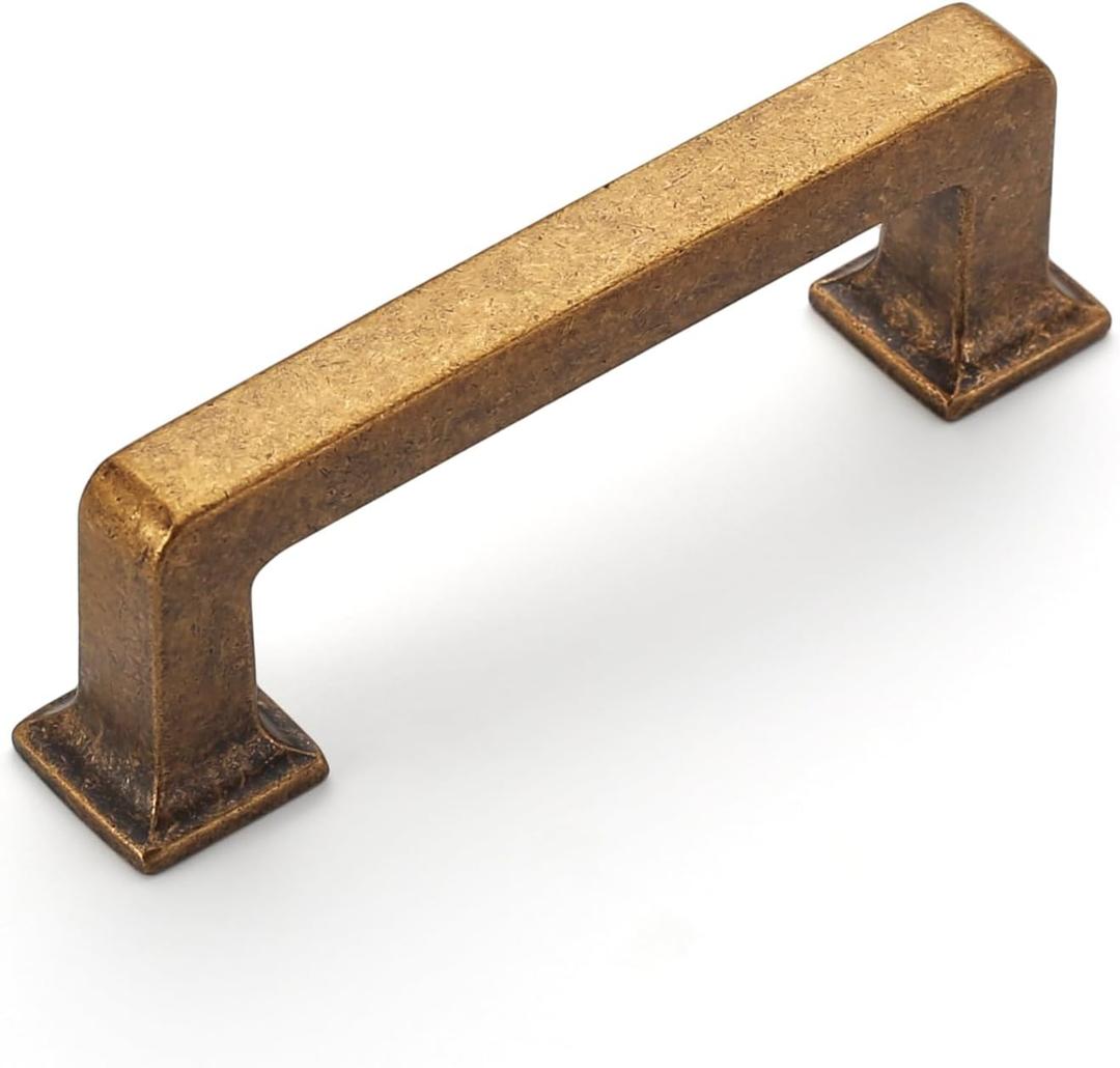 Amerdeco 6 Pack Antique Brass Cabinet Pulls 3 Inch Hole Centers Kitchen Cabinet Handles Cabinet Hardware Kitchen Handles for Cabinets Cupboard Handles Drawer Pulls