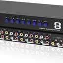 ESDS 8Way RCA Switch AV Switcher 8 in 1 Out Composite Video L/R Audio Selector Box for DVD STB Game Consoles