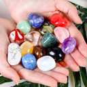 DUQGUHO 15 Pcs Natural Crystals Bulk Tumbled Stones Polished Irregular Quartz Crystal Set  Colored Rocks Gemstones Vase Filler Landscape Bottom Decoration Energy Reiki Beginners Decoration