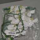 Fnize Orchid Stems Artificial Flowers Real Touch Latex Faux Phalaenopsis Branches 9 Large Blooms 38 Inches 2pcs White
