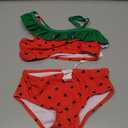 LIZENS Two-Pieces Girls Swimsuit Watermelon Printed Bikini Sets Ruffle Girls Bathing Suit Size 5-6 T 116 cm