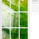 Pushglossy 20 x 36 Inch Entry Door Clear Glass Insert Low E 9 Lite White Frame Easy to Install Window Grille Inserts for Garage Door Replacement Glass Windows