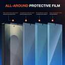 2 Pack HD Screen Protector for Samsung Galaxy S25 Ultra, High Definition Clarity Protective Film, 100% Fingerprint Unlock, 9h+ Tempered Glass, Automatic Dust Removal, Military-Grade Protection