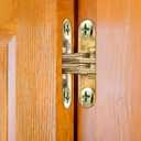 Healeved 6 Pcs Concealed Cabinet Hinges 1.64X1.3 Inch Self Closing Invisible Hinges for Kitchen Furniture Silent Flat Folding Hardware