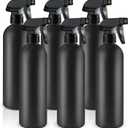 500ml/16 Oz Plastic Spray Bottles,Empty Heavy Duty Adjustable Fine Mist and Stream Container for Home Garden Plant,Essential Oils,Hair,Household Cleaning Solutions-Black,6 Pack