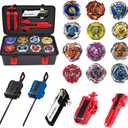 Battling Top Burst Gyros Toy Set Toy Gift for Children Boys Ages 6 8 10 12+ Combat Battling Game 10&12 Burst Spinning Tops 3 Two Way Launchers Grip Starter (X-12)