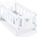 Melissa & Doug Mine to Love Wooden Play Cradle for Dolls, Stuffed Animals - White