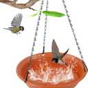 Hanging Bird Bath for Outside, Hanging Bird Water Feeder for Outdoor, Birdbath Bowl, Birdbaths for Outdoors Balcony Window Backyard Garden, Small Large Wild Birdfeeder Tray (10", Terracotta)