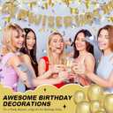 Fulmoon Set of 3 Pre Strung Older Wiser Hotter Glitter Banner Funny Birthday Banner for Women 30th 40th 50th 60th 70th 80th Birthday Party Decorations Sign Gift(Champaign Gold)
