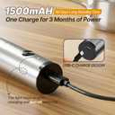 Upgraded Rechargeable Milk Frother Handheld, 3-Speed Electric Frother with 2 Whisks (Frother & Egg Whisk),304 Stainless Steel Drink Mixer for Coffee, Cappuccino, Hot Chocolate, Ideal Christmas Gift (Silver Charging Edition)