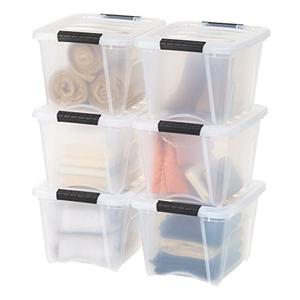 Amazon.com - IRIS USA 19 QT Plastic Storage Box with Lid and Latches - 6 Pack - BPA-Free, See-Through Organizing Solution, Durable Nestable Stackable Containers, Secure Pull Handle - Clear