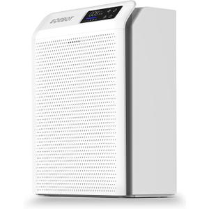 Air Purifiers for Home Large Room Up to 1,996 Ft, EOEBOT Air Purifier for Home Pets with Washable Filter, Quiet Sleep Mode, Air Quality Monitor, Air Purifier for Bedroom, Pet Hair, Dust, Smoke, White