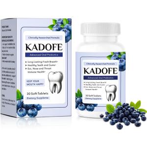 Oral Probiotics for Teeth and Gums & Fresh Breath - Gum Restore & Bad Breath Treatment for Adults |3.5 Billion Advanced Oral Probiotics for Bad Breath, Chewable 30 Tablets (Blueberry-1pcs)