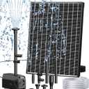 Biling 20W Solar Fountain Pump, Solar Pond Pump equipped filtration and anti-dry Protection, Solar Pond Fountain with PVC Tubing Various Nozzles Accessories for Water Garden & Pond Pumps