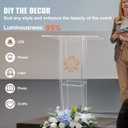 VEVOR Acrylic Podium, 47" Clear Acrylic Podium Stand with Wide Reading Surface & Storage Shelf, Floor-Standing Clear Pulpits Acrylic for Church Office School