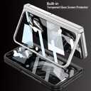 for Google Pixel 9 Pro Fold Case with S Pen Holder & Stylus Pen,Hard PC Shockproof Cover with Magnetic Hinge Protection and Kickstand & Built-in Screen Protector for Pixel Fold 2 2024(Silver)