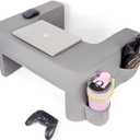 Reading Pillow for Gaming,Soft Lap Desk Pillow for Laptop,Ultimate Lap Pillow with Cup Holder Pocket,Comfort Laptop Lap Desk for Bed Couch Car (Gray, Large)