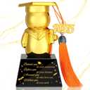 Realspring 2025 Graduation Gifts for Him or Her Graduation Golden Statue Award with Cap Tassel Grad Inspirational Gifts with Base for High School College Grad Gift