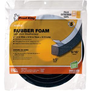 THERMWELL R930H Foam Tape, 1/2 by 9/16-Inch, Black