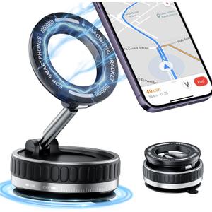Vacuum Magnetic Phone Holders for Your Car[120+ LB Strongest Suction & 2800gf Strongest Magnetic], 360 Adjustable Suction Cup Phone Mount for Magsafe, Car Mount for iPhone 17/16/15 Pro Max & Android