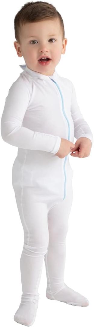 Eczema Clothing for Toddlers - White Long Sleeve Bodysuit for Young Kids - Itch Relief, Ultra-Soft, and Eco-Friendly No Zinc or Dyes (2 Years)