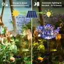 Solar Garden Lights for Outdoor Decor, Waterproof 2 Pack Solar Powered Firework Stake 120 LED Sparklers String Lights for Yard Pathway 4th of July Decorations(Colorful)