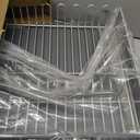 KitchenAid Large Capacity Full Size Rust Resistant Dish Rack with Angled Drain Board and Removable Flatware Caddy, Light Grey