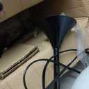 Adesso Dual-Socket Floor Lamp, Black & Frosted White, 3-Way, 71”