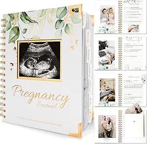 Pregnancy Journal for First Time Moms Gifts  90 Pages Hardcover Pregnancy Memory Book, Beautiful & Cute Baby Book Keepsake, Ultrasound Baby Scrapbook, Mom To Be Gift (Alpine)
