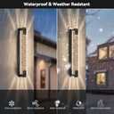 camuucci Dusk to Dawn Outdoor Light with Crystal Bubble Glass,15.7 Inches LED Porch Lights Outdoor Waterproof Modern Outside Sconce Wall Mount for Doorway Hallway (Black, 31.1 Inch)
