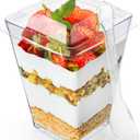 100 Pack 5 oz Dessert Cups with Lids and Spoons Plastic Parfait Cups for Appetizer and Desserts be it, Mousse, Tiramisu, Pudding, or salads - Perfect for Parties