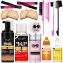 Lace Tint Lace Melting Hair Mousse for Women's Wigs and Hairpieces - Natural Finishing Tint Spray Tool Set (Medium Brown)