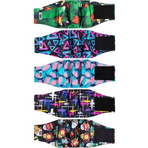 Tuiskusa Male Dog Diapers, 5 Pack, Medium, Colorful, Male Dogs, Dog Incontinence Protectors