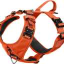 ICEFANG Dog Strap Harness with All-Metal Hardware,for X-Large Sized Dog,K9 Vest,Y-Shape Soft Padding,Adjustable Pet Harness,No-Pull Front Leash Clip (X-Large (Pack of 1), Orange)
