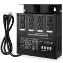 DMX 4-Channel Dimmer Pack with DMX512 Protocol Compatible with High-Voltage Halogen and LED Bulbs, 20A Max, Silicon Box for Stage Lighting Control