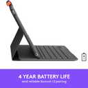 Logitech iPad (7th, 8th and 9th Generation) Keyboard Case | Slim Folio with Integrated Wireless Keyboard (Graphite), 7.3" x 10.1" x 0.9"