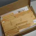 Cabinet Organizer Shelf(Set of 3),Bamboo Kitchen Counter Shelves for Countertop and Cabinet,Stackable Shelf Spice Racks,Large (Natural)