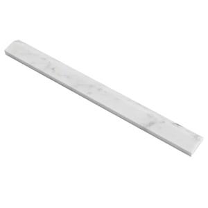 Diflart 10-Pack Carrara White Marble Pencil Liner Trim, 3/8 x 12 Inch, Honed, Marble Tile Edging Corner Trim Molding Bullnose Tile Shower Bathroom Kitchen Livingroom