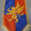 28 Inch Halloween Medieval Fantasy Pull-down Banner with Lion Design Hanging Party Bunting Banner Medieval Party Decorations Garden Cutouts Flag for Castle Theme Festival Birthday Decor