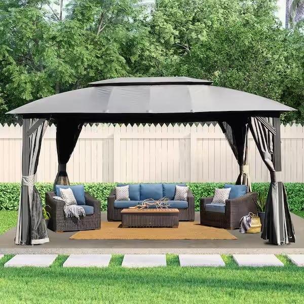 Gazebo 10FT*14FT GRAY PHO_10T1TJYP, Tent
