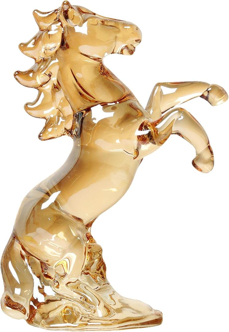 4.1" Crystal Horse Statue Year of The Horse 2026 Crystal Figurine Gift Hand Blown Glass Horses Feng Shui Chinese New Year Zodiac Collectible Figurine for Home Office Tabletop Lucky Wealth Decor