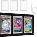 LED Trading Card Display Frame,Acrylic Trading Card Frames Desktop & Wall,Clear Baseball Card Frame Wall Display,pokemon card display frame,Baseball Card Display Case with 1 35pt Magnetic Card Holders