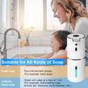 OHIFAST Automatic Foaming Soap Dispenser Touchless, USB Rechargeable Smart Hand Soap Dispenser, 6-Level Adjustable, 12.8oz/380mL Wall Mounted for Bathroom Kitchen Dish Soap-White