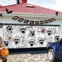 Halloween Garage Door Cover Decorations, Creepy Skeleton Haunted House Party Supplies Large Hanging Backdrop Favors Garage Window Wall 13x6ft