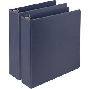 Samsill Plant-Based 2 Inch Durable D-Ring, Made in USA, View Binder, Eco-Friendly, USDA Certified Biobased, 2 Pack, Indigo Blue