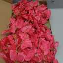 6 PCS Silk Bougainvillea Artificial FlowersUV Resistant, 36 Branches, Long Stems Faux Flower, Realistic Fake Bougainvillea Vines, for Wedding Porch Home Party Garden DIY Decor - 38 inch (Rose Red)