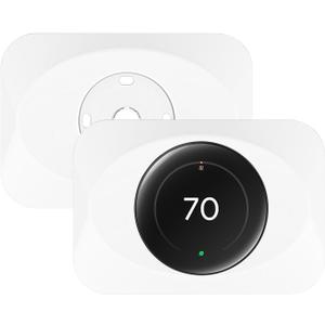 Wall Plate Cover Compatible with Google Nest Learning Thermostat (4th Gen), Practical Trim Kit for Nest Learning Thermostat 4, Snap fit Design (White, 2 Packs)