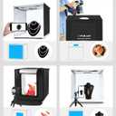 PULUZ Portable Light Box, 16"x16" Professional Dimmable Photo Box Photography with High CRI 144 LED Lights, Upgraded Lightbox with 6 Backdrops for Product Photography